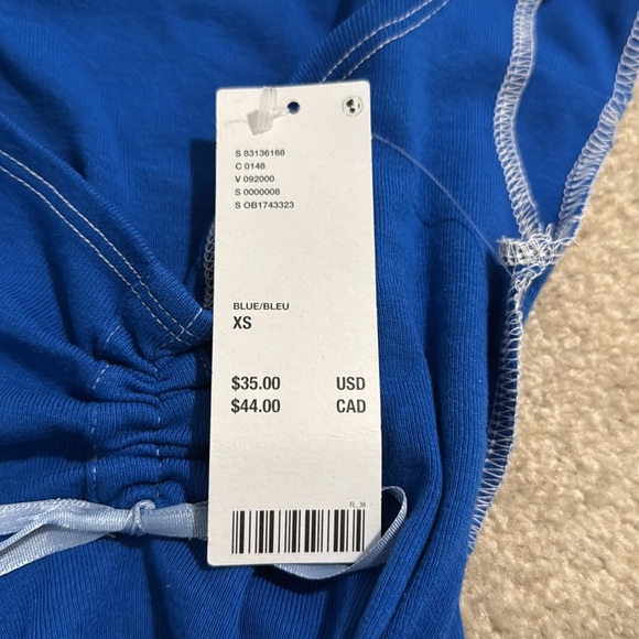 Urban Outfitters BDG Angel Ruched Tank Top Blue Cropped Babydoll Y2K NWT-XS - Picture 7 of 10